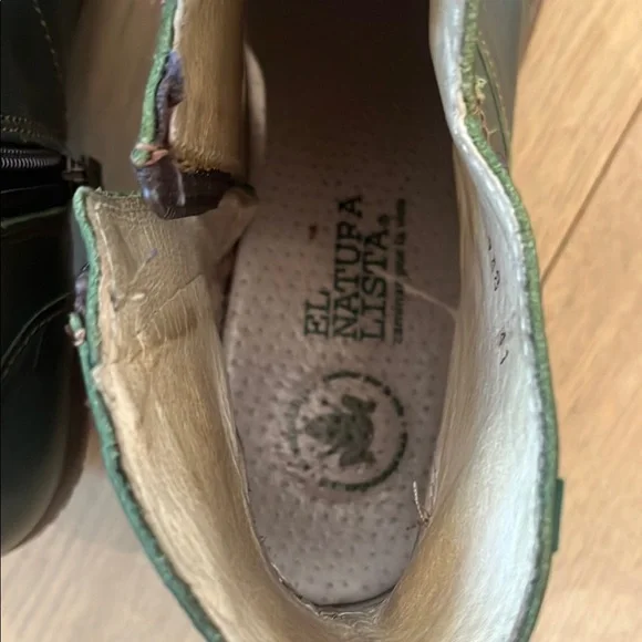 El Naturalista Green Leather Ankle Boots w side zip. Size 41 (size 10). - Picture 9 of 11